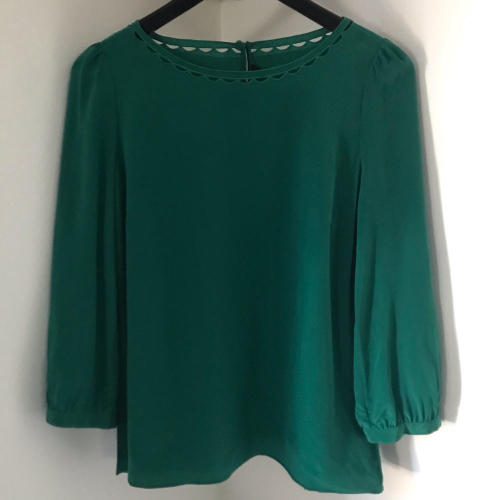 3/4 Sleeve green J. Crew blouse NWT